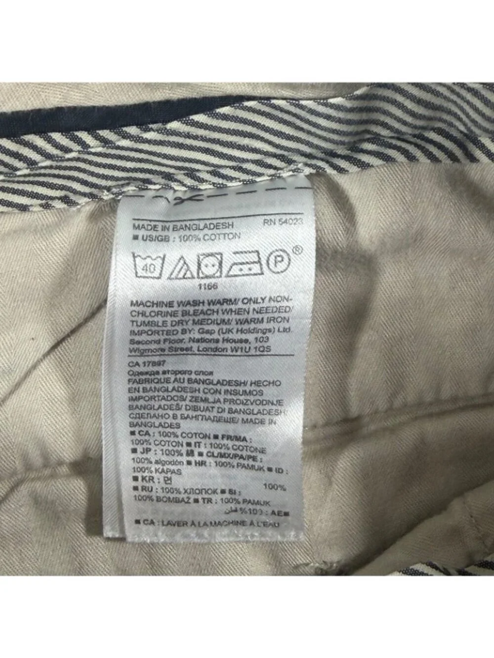 Banana Republic Gavin Chino Pants Men 34x32 Beige Khaki Straight Casual Cotton